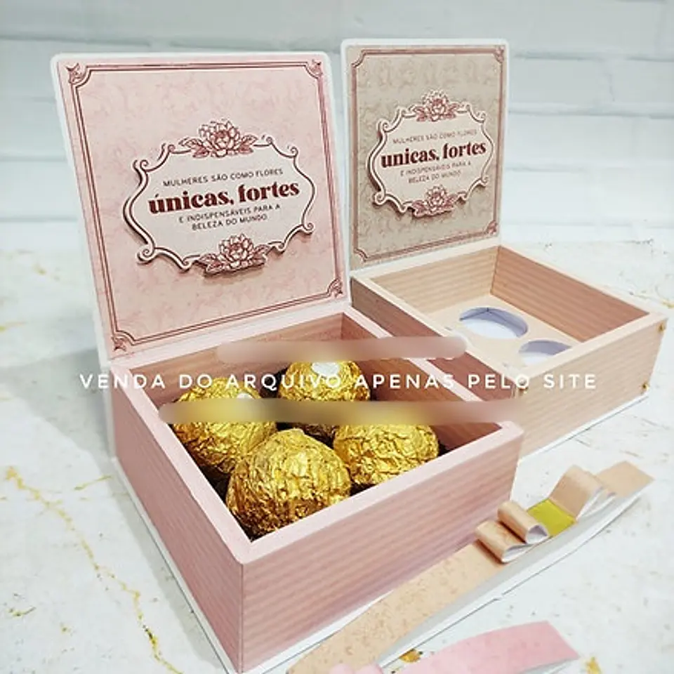 Arquivo Dia da Mulher Caixa 4 doces Quadrada - KIF 1
