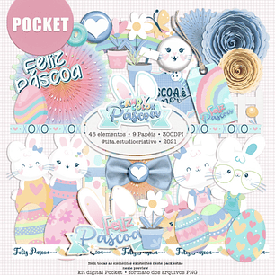Arquivo Kit Digital Páscoa Candy Color - Kit Pocket - Tita