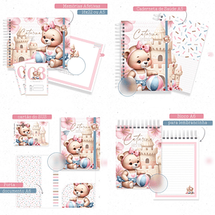 Arquivo Encadernação Baby Beach Ursinha Pool Party - criativa afetiva