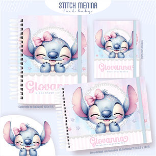 Arquivo Encadernação Baby Stitch Menina - Pamella