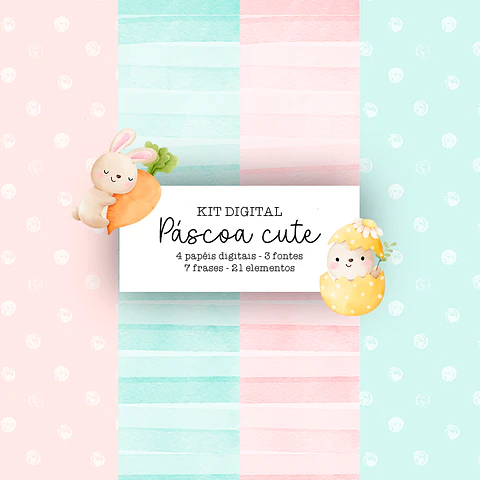 Kit Digital Páscoa Cute Aquarela - VE MORAES