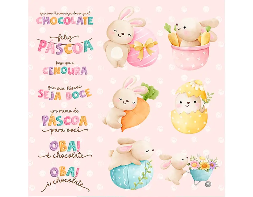 Kit Digital Páscoa Cute Aquarela - VE MORAES 2