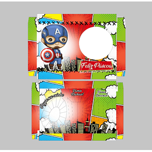 Arquivo Páscoa Mini Confeiteiro Capitão América - Ovelin