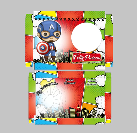 Arquivo Páscoa Mini Confeiteiro Capitão América - Ovelin