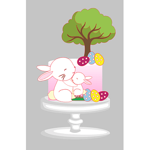 Arquivo de Corte Topo Páscoa Mãe e Bebe Coelho