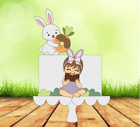 Arquivo de Corte Páscoa Bebê com chocolate