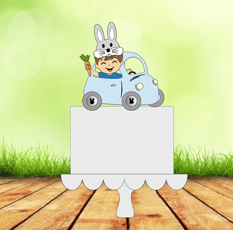 Arquivo de Corte Páscoa Bebê no carro