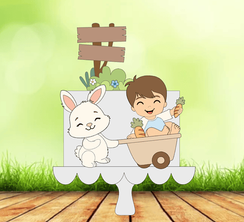 Arquivo de Corte Páscoa  Coelhinho carregando bebê