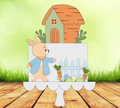 Arquivo de Corte Páscoa Coelhinho e casa verde