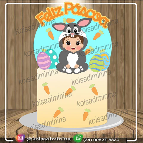 Arquivo de Corte Páscoa Menino fantasiado de pernalonga