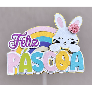 Arquivo de Corte Páscoa Feliz páscoa coelhinha arco iris 