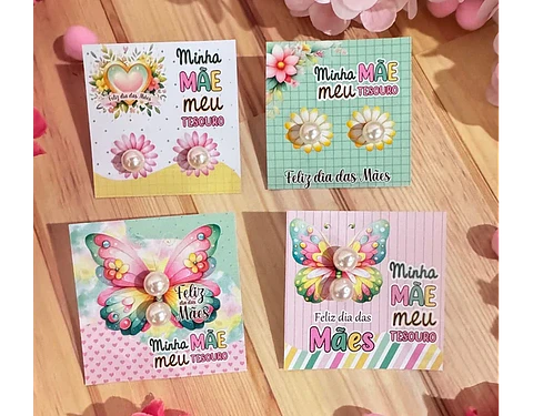 Arquivo dia das mães card brincos - GB ARQUIVOS