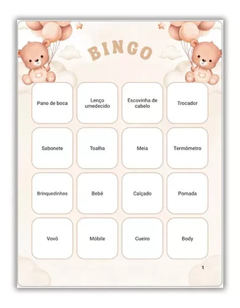 Arquivo bingo urso marrom