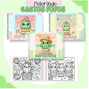 Arquivo Livro de Colorir CACTOS FOFOS - Pamella