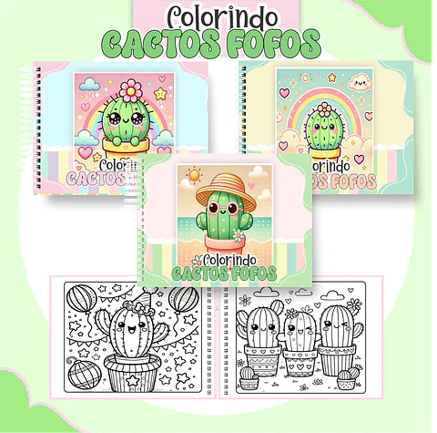 Arquivo Livro de Colorir CACTOS FOFOS - Pamella