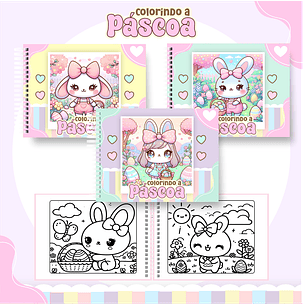Arquivo Livro de Colorir Páscoa Menina - Pamella