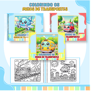 Arquivo Livro de Colorir Meios de transporte - Pamella