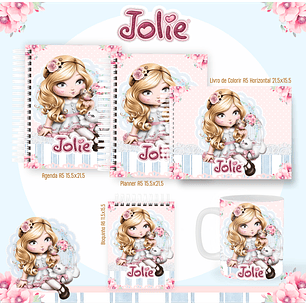 Arquivo encadernação Jolie + livro de colorir - PAMELLA