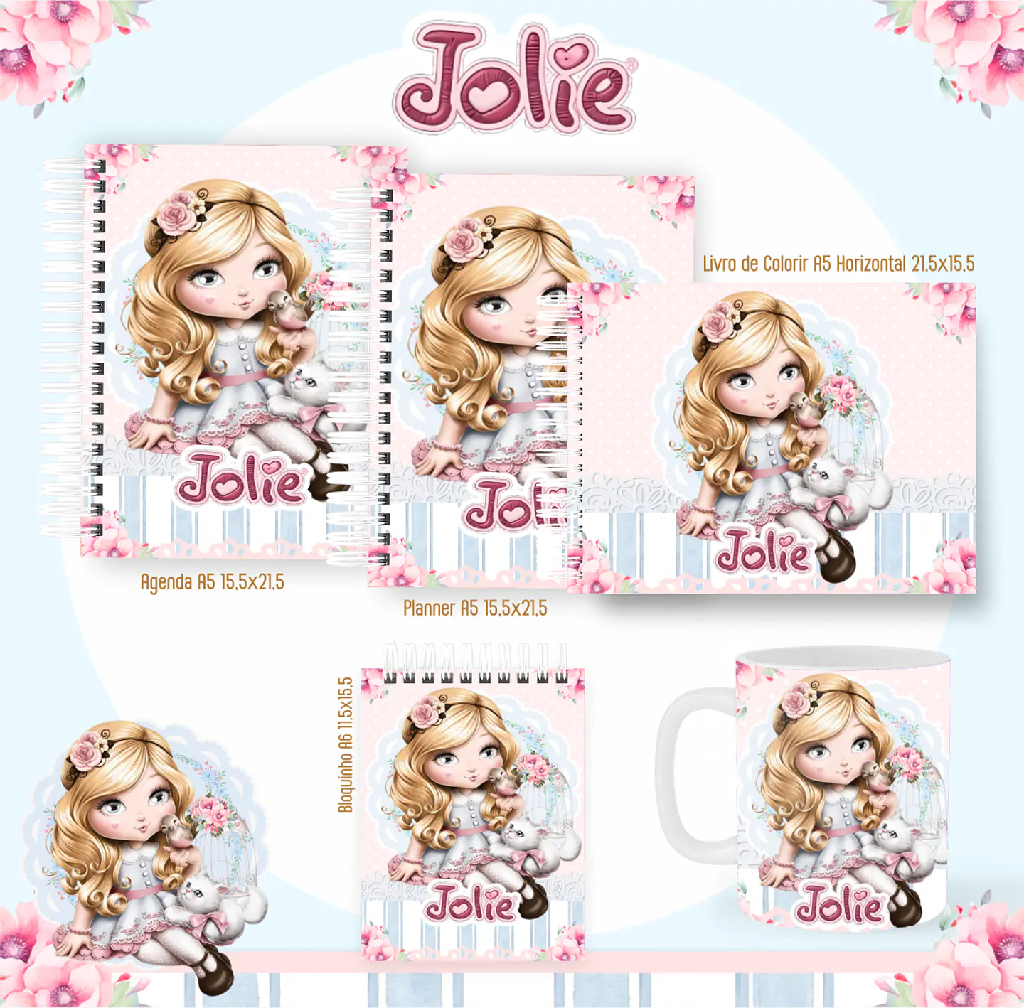 Arquivo encadernação Jolie + livro de colorir - PAMELLA 1