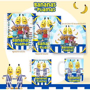 Arquivo encadernação Bananas de pijamas + livro de colorir - PAMELLA