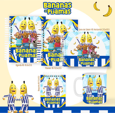 Arquivo encadernação Bananas de pijamas + livro de colorir - PAMELLA