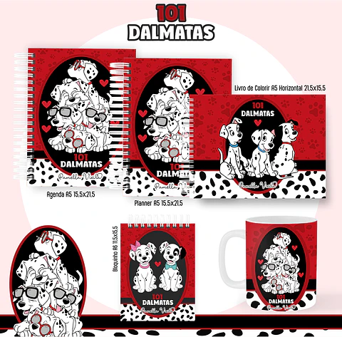Arquivo encadernação 101 dalmatas + livro de colorir - PAMELLA