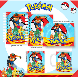 Arquivo encadernação Pokémon + livro de colorir - PAMELLA