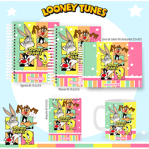Arquivo encadernação Looney Tunes + livro de colorir - PAMELLA