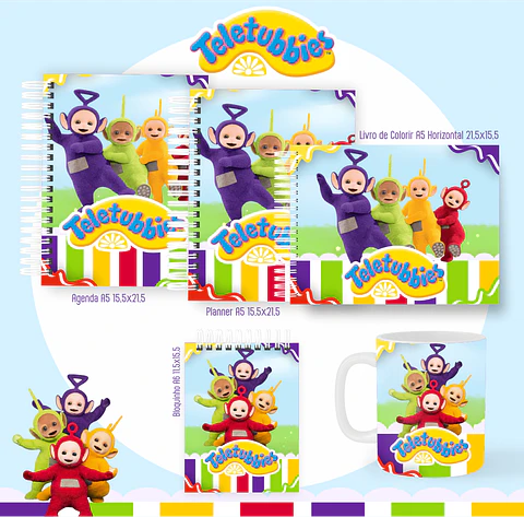 Arquivo encadernação Teletubbies + livro de colorir - PAMELLA