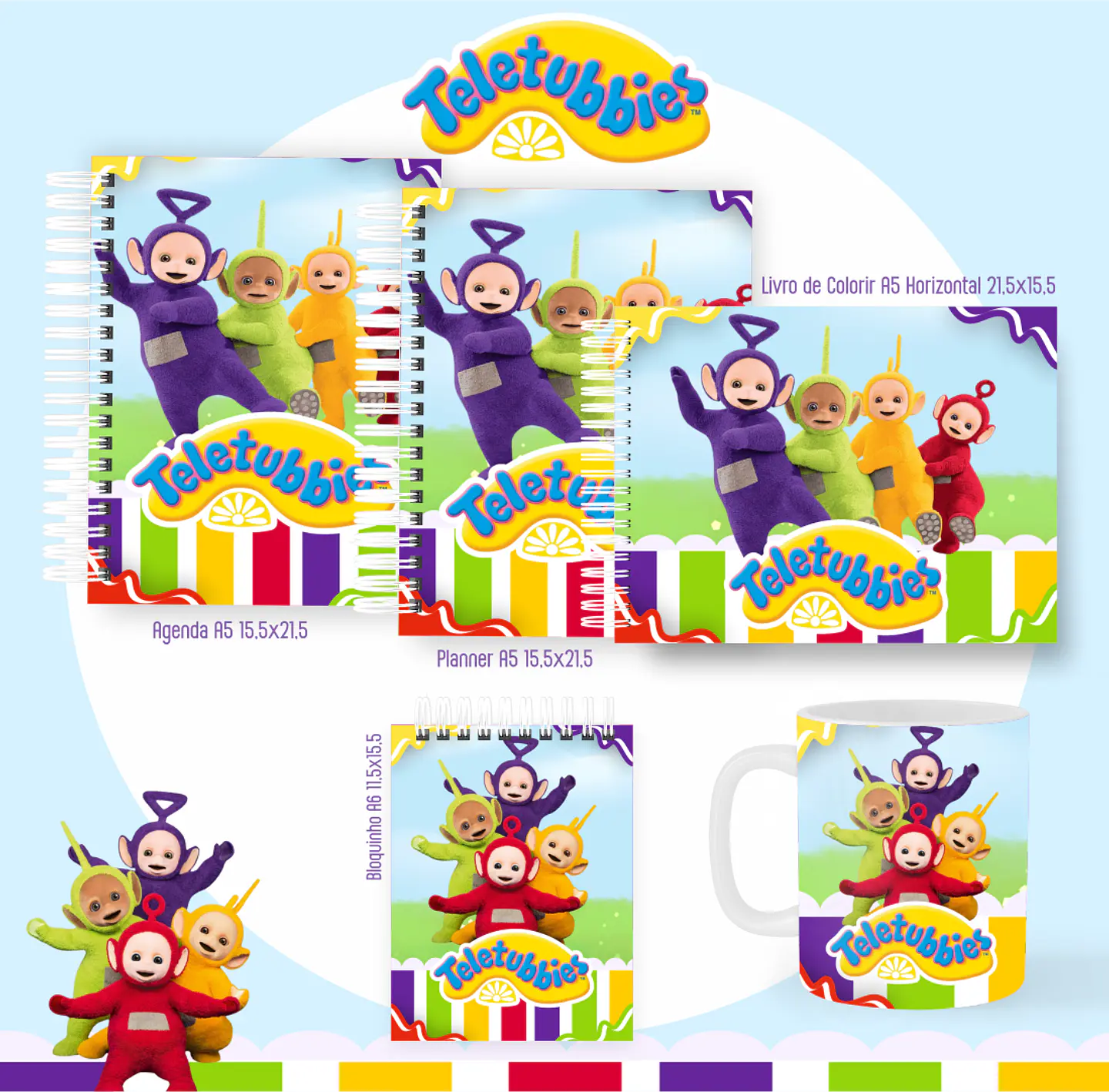 Arquivo encadernação Teletubbies + livro de colorir - PAMELLA 1