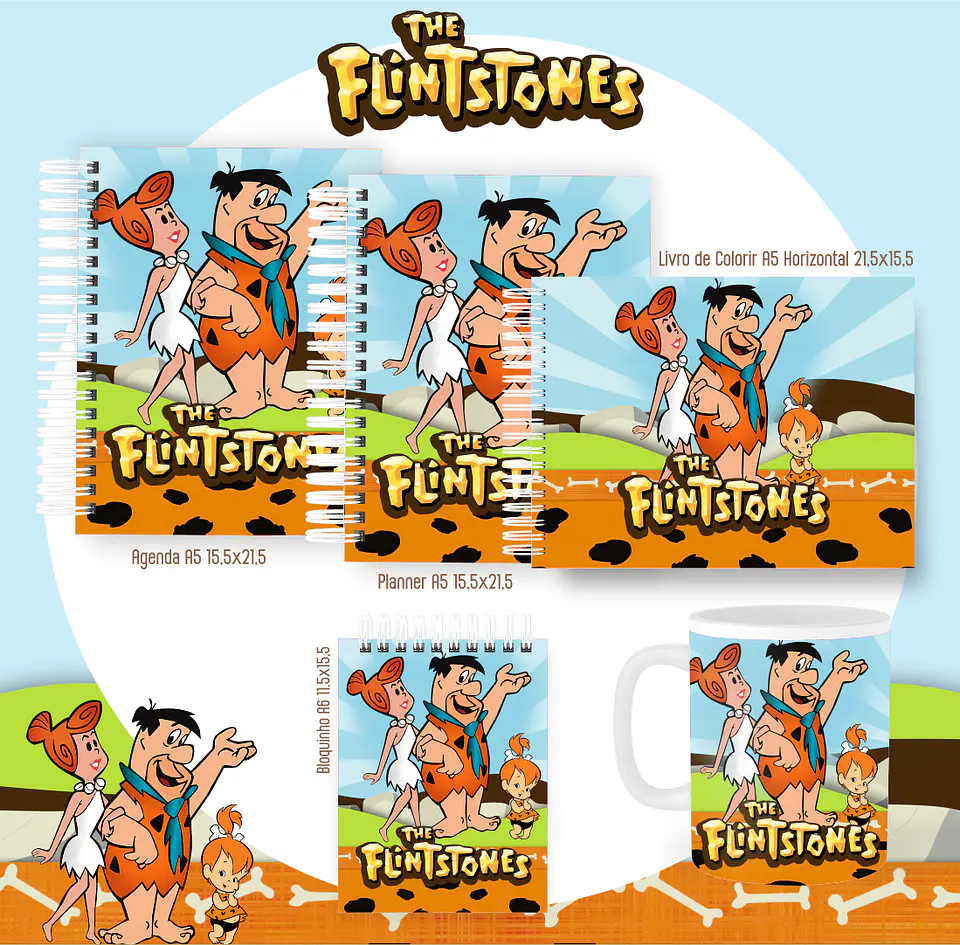 Arquivo encadernação The flintstones + livro de colorir - PAMELLA 1