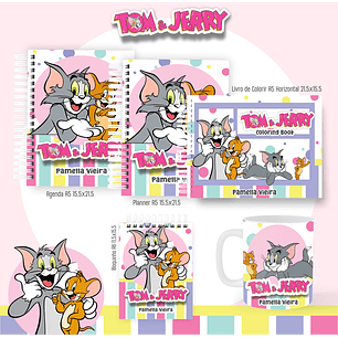 Arquivo encadernação Tom e Jerry + livro de colorir - PAMELLA