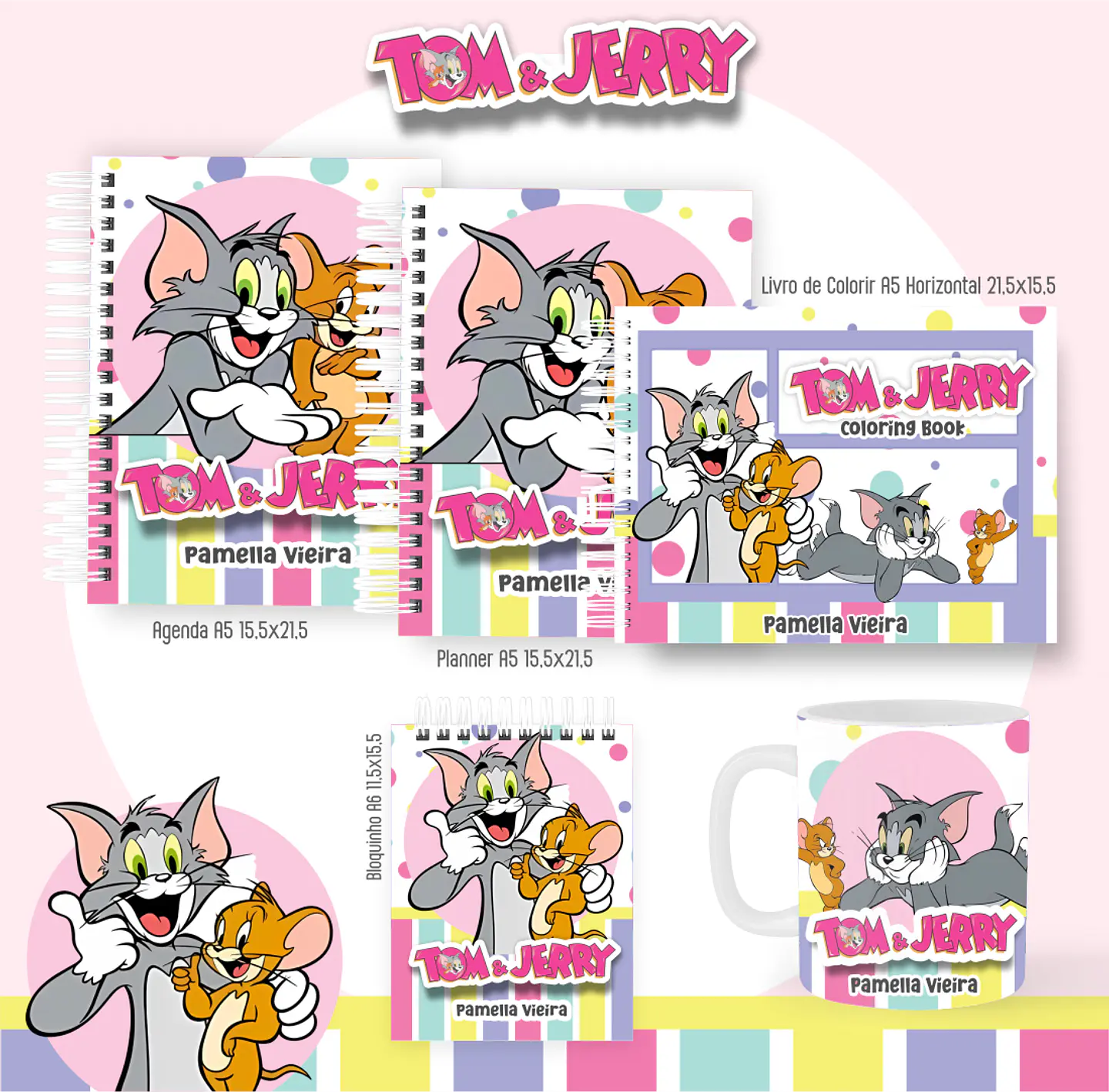 Arquivo encadernação Tom e Jerry + livro de colorir - PAMELLA 1