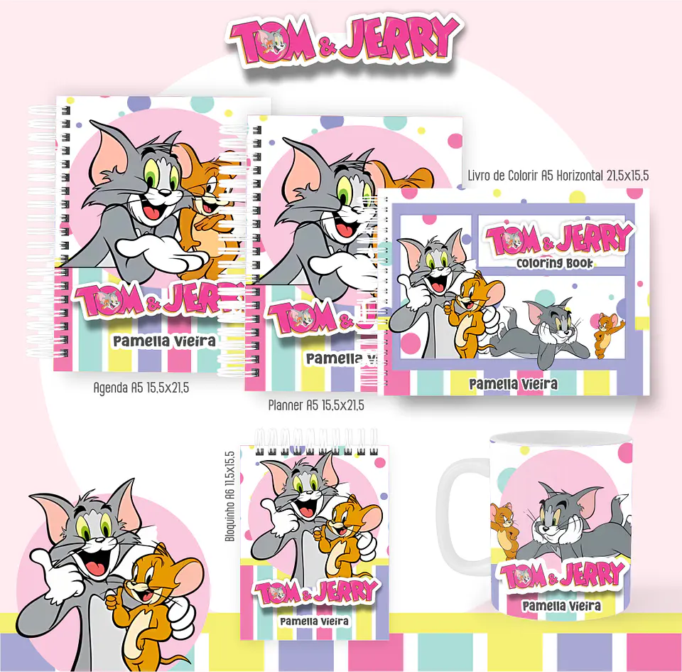Arquivo encadernação Tom e Jerry + livro de colorir - PAMELLA 1