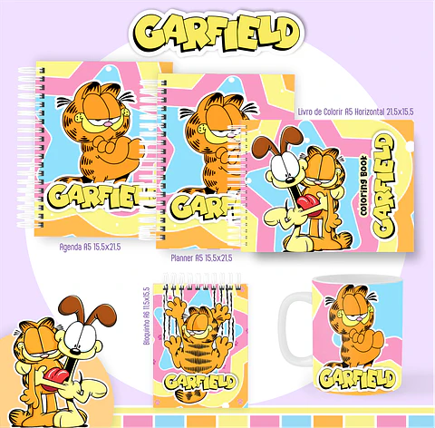 Arquivo encadernação garfield + livro de colorir - PAMELLA