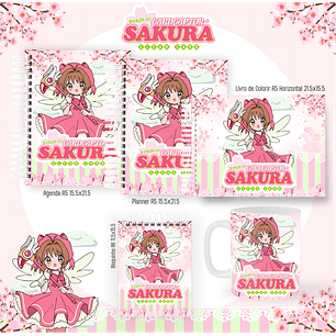 Arquivo encadernação sakura + livro de colorir - PAMELLA