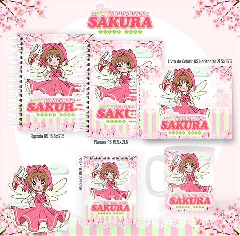 Arquivo encadernação sakura + livro de colorir - PAMELLA
