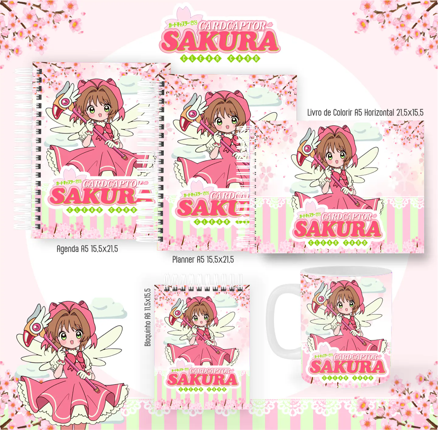Arquivo encadernação sakura + livro de colorir - PAMELLA 1