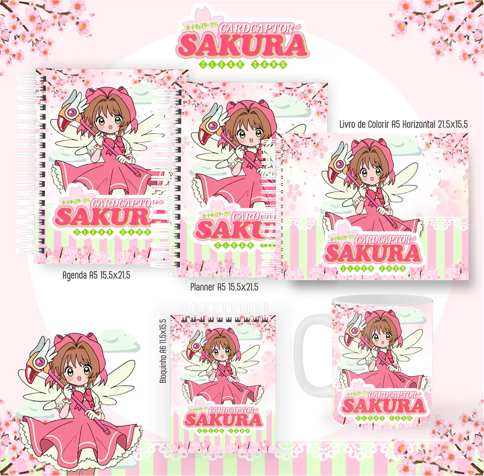 Arquivo encadernação sakura + livro de colorir - PAMELLA 1