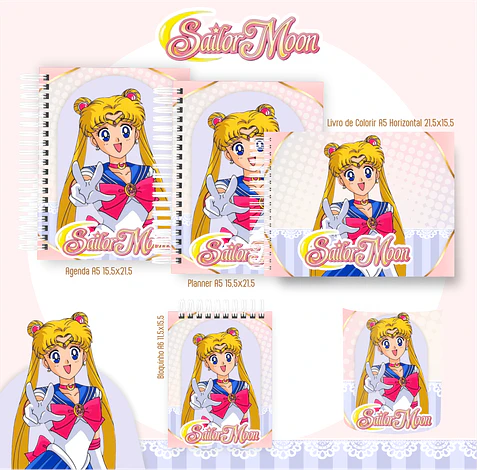 Arquivo encadernação Sailor Moon + livro de colorir - PAMELLA