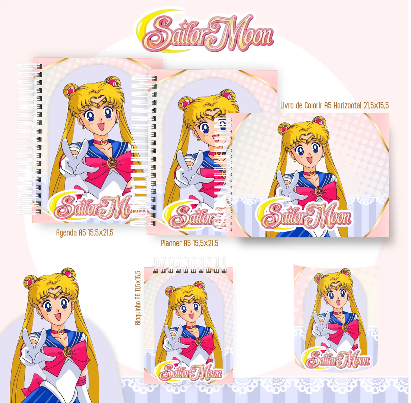 Arquivo encadernação Sailor Moon + livro de colorir - PAMELLA 1