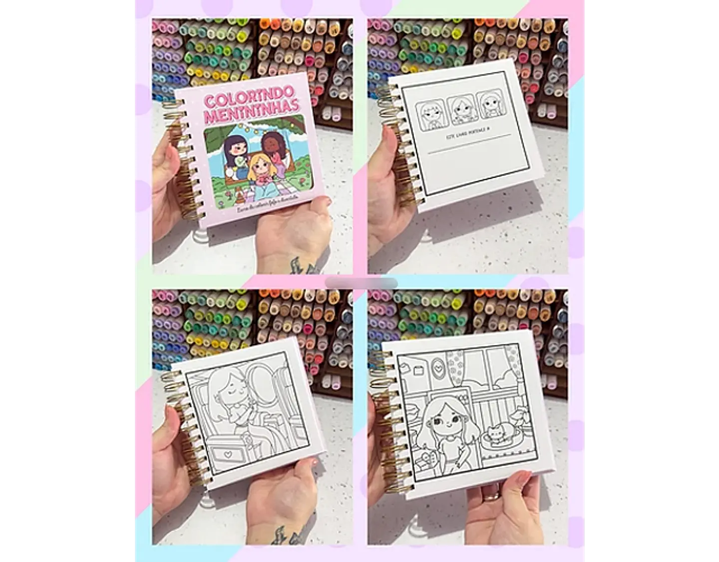 Arquivo encadernação colorindo menininhas - LETTERINHAS 3