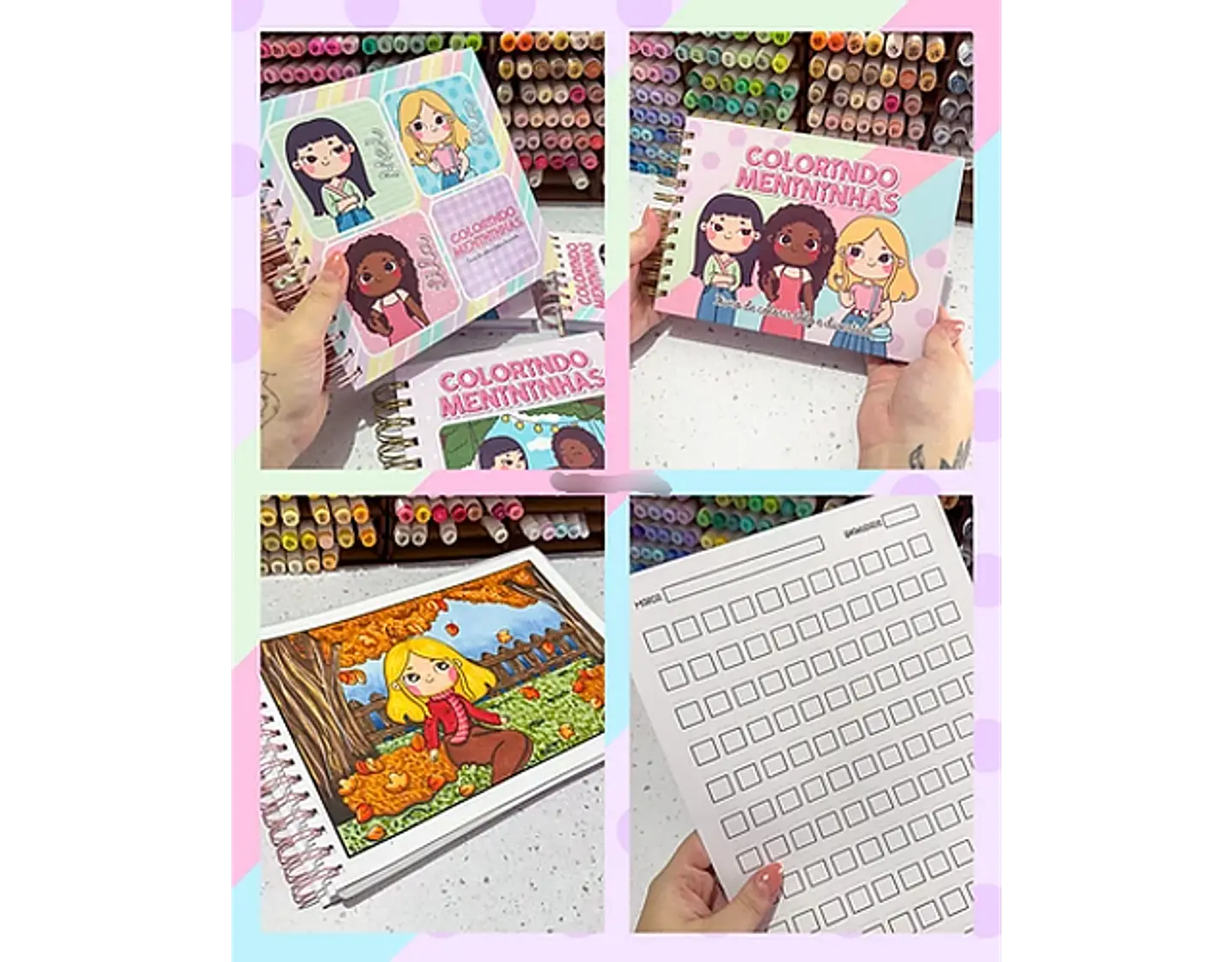 Arquivo encadernação colorindo menininhas - LETTERINHAS 4