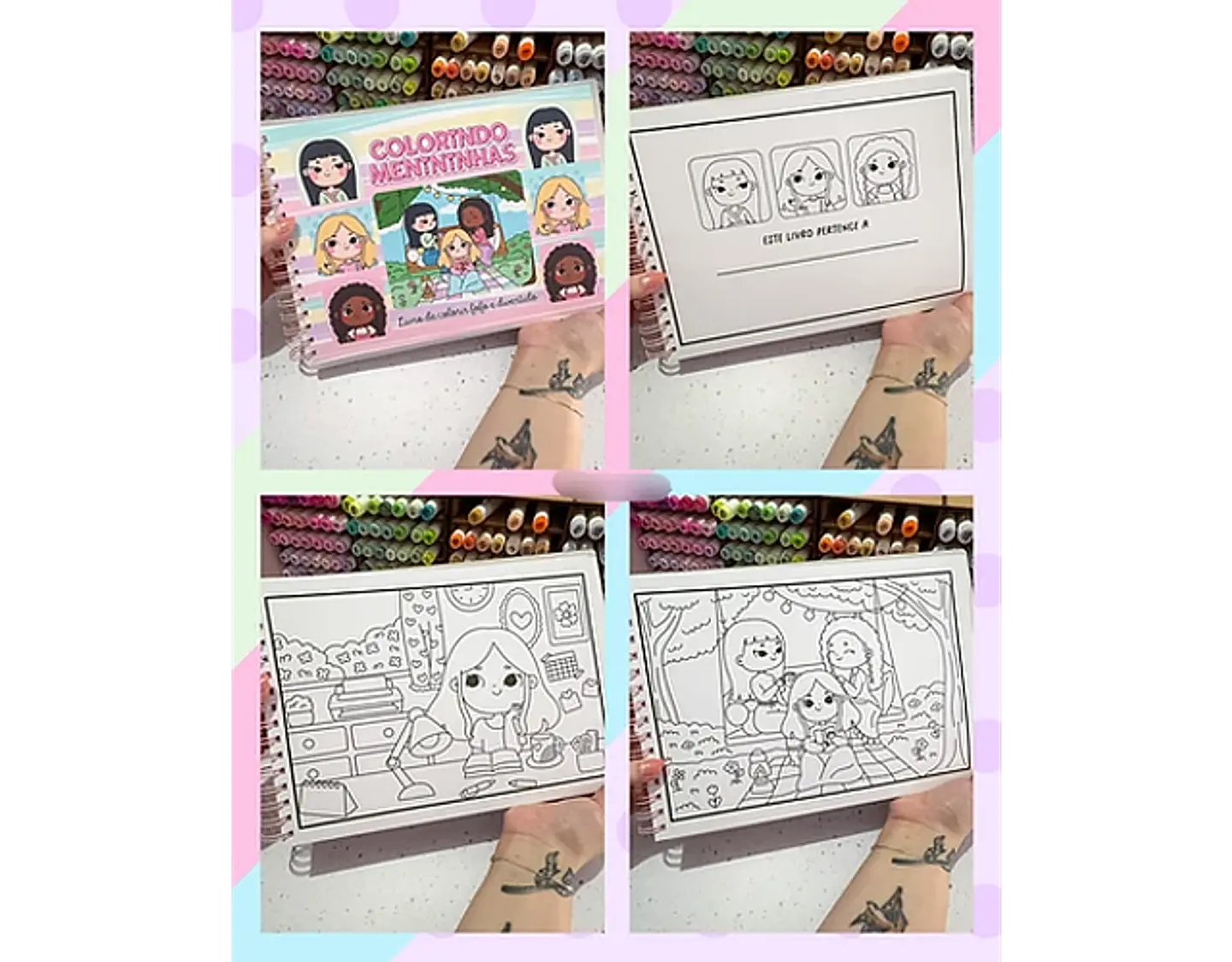 Arquivo encadernação colorindo menininhas - LETTERINHAS 5