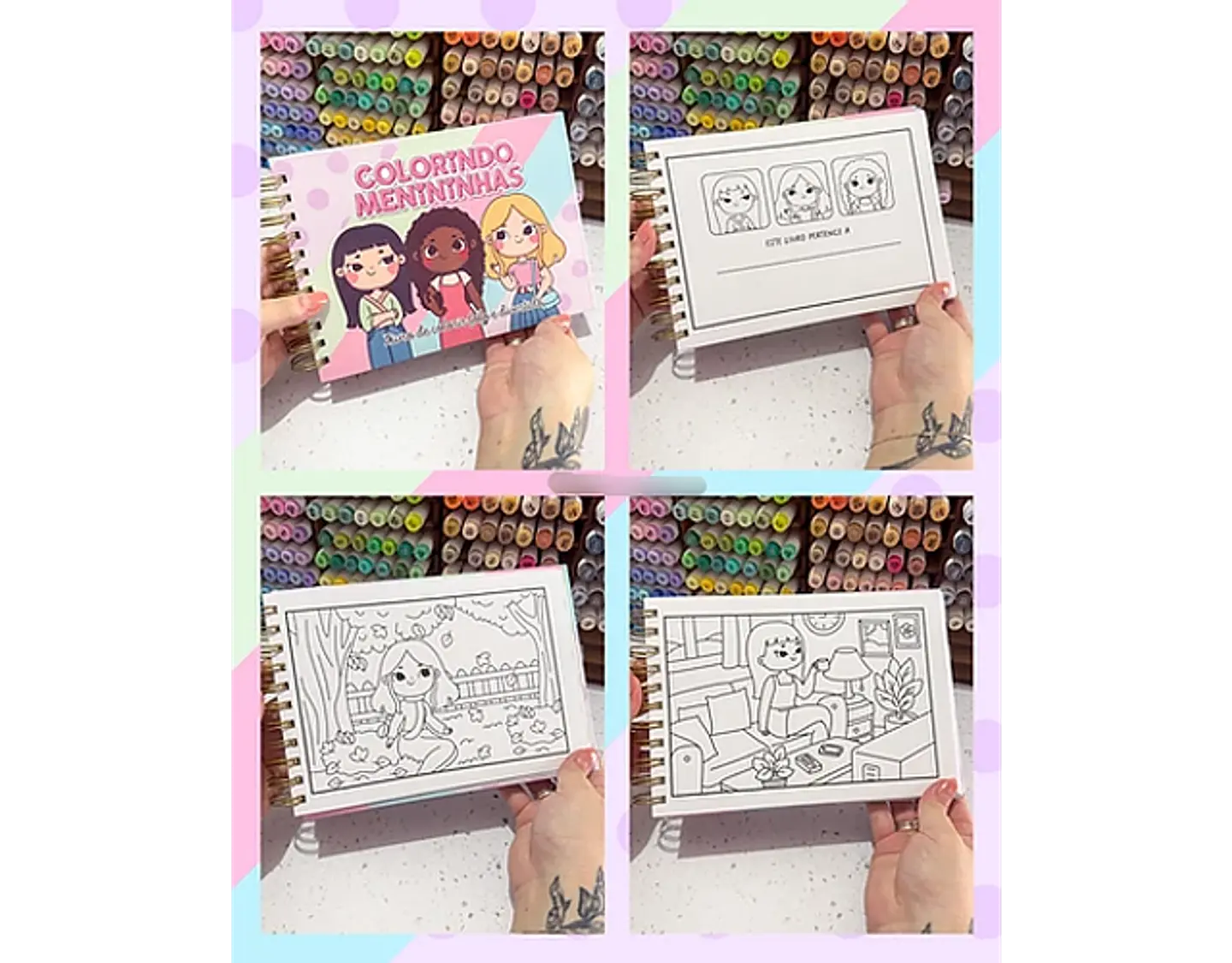 Arquivo encadernação colorindo menininhas - LETTERINHAS 6