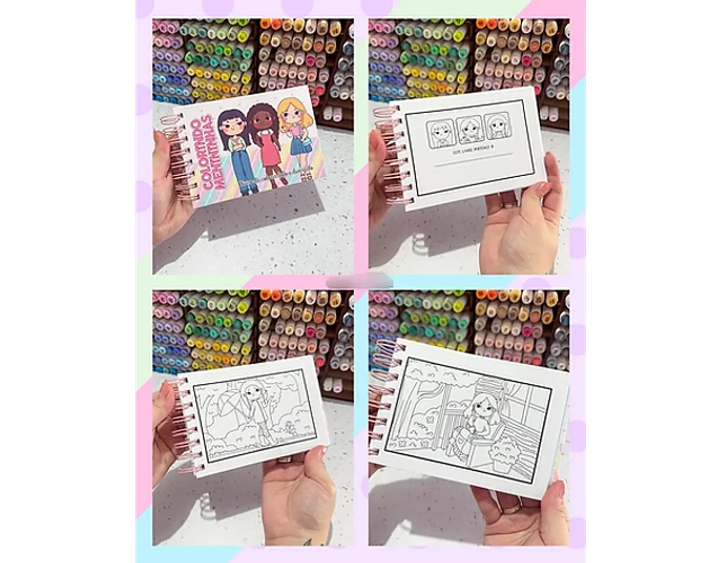 Arquivo encadernação colorindo menininhas - LETTERINHAS 7