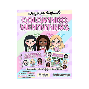 Arquivo encadernação colorindo menininhas - LETTERINHAS