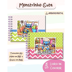 Arquivo Livro de Colorir Stitch Monstrinhos Cute V1 - bia shaina