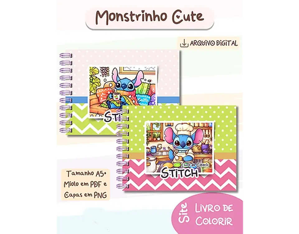 Arquivo Livro de Colorir Stitch Monstrinhos Cute V1 - bia shaina 2