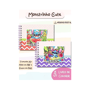Arquivo Livro de Colorir Stitch Monstrinhos Cute V1 - bia shaina